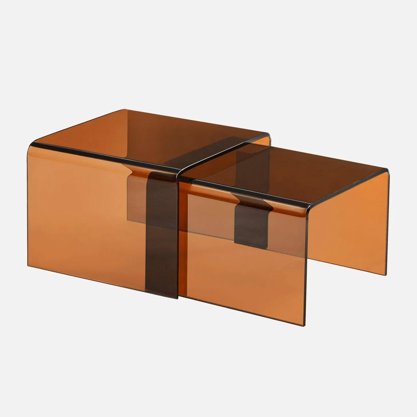 Nesttafels rechthoekig en vierkant gehard glas