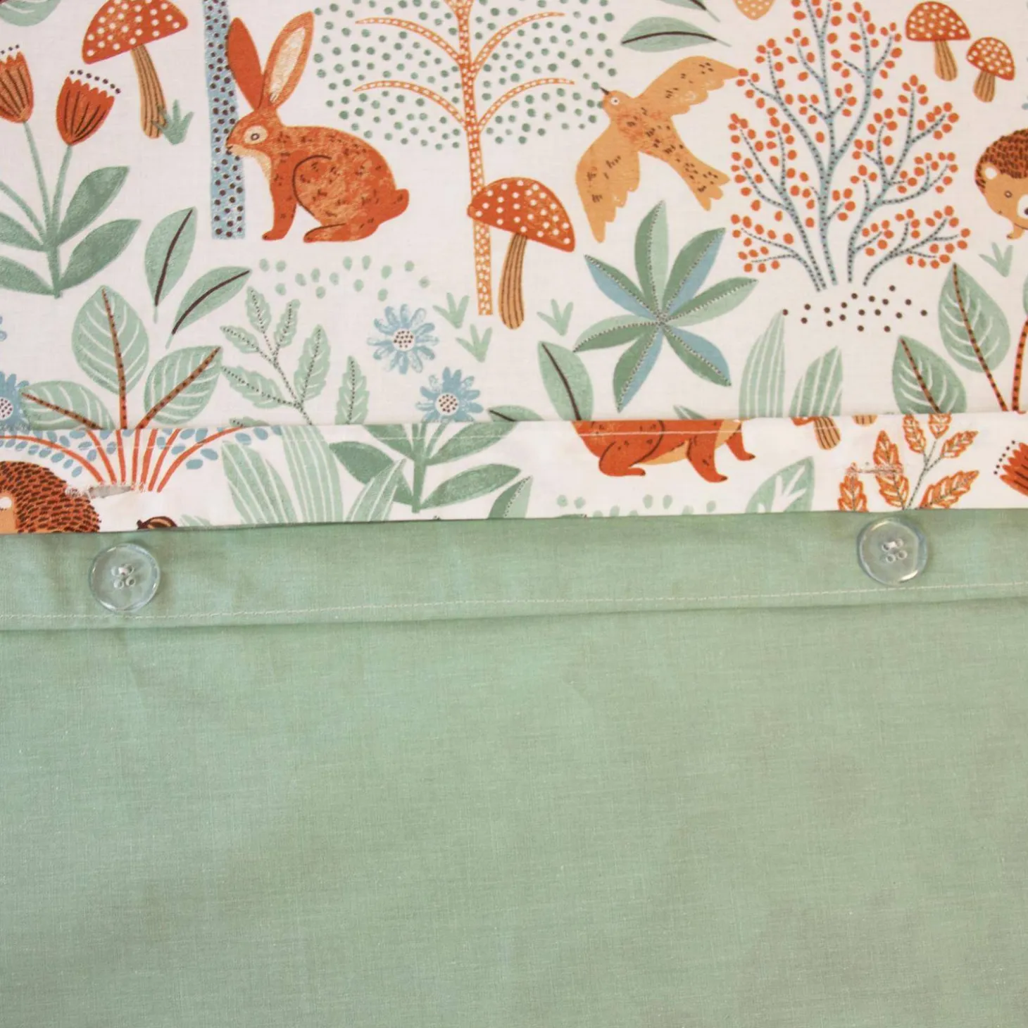 Omkeerbare beddengoedset, 1-persoons met herfstthema 140x200 cm