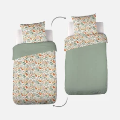Omkeerbare beddengoedset, 1-persoons met herfstthema 140x200 cm