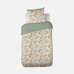 Omkeerbare beddengoedset, 1-persoons met herfstthema 140x200 cm