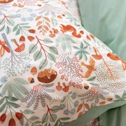 Omkeerbare beddengoedset, 1-persoons met herfstthema 140x200 cm