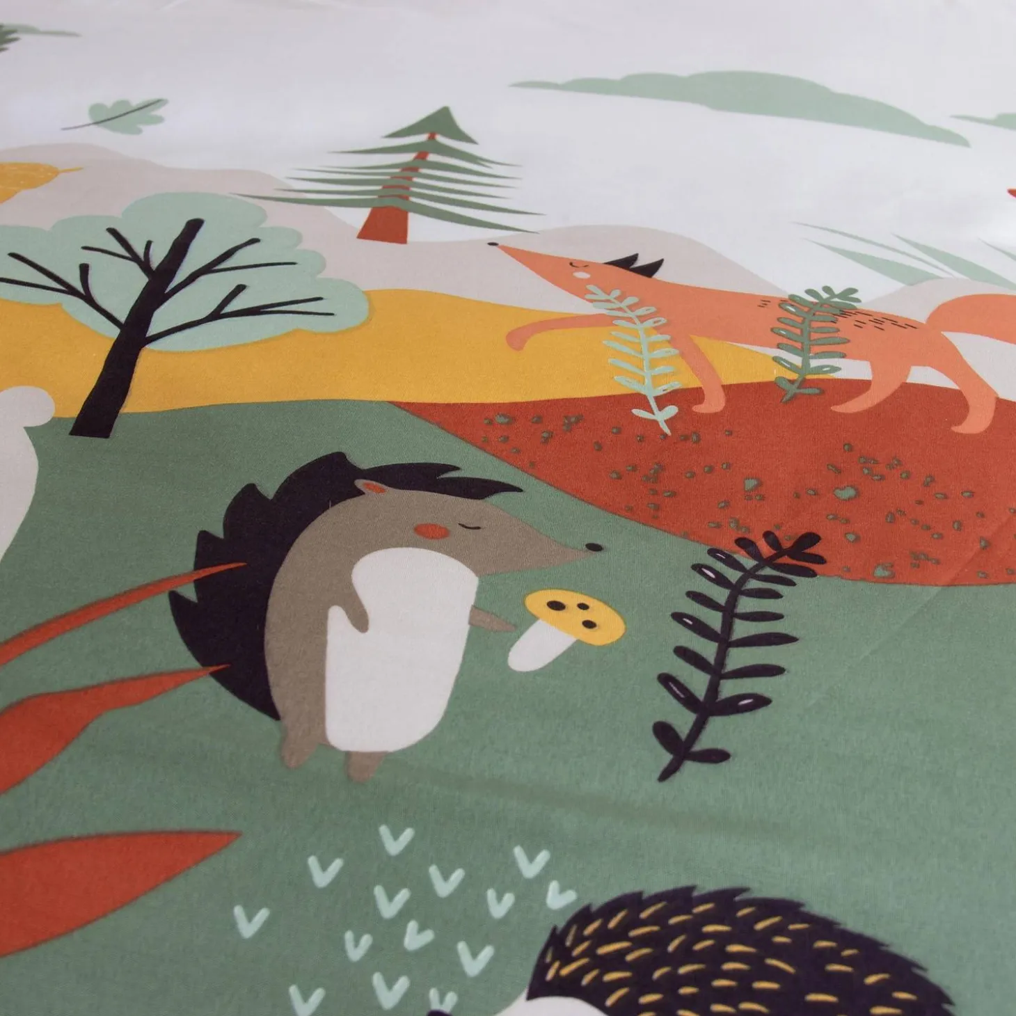 Omkeerbare dekbedovertrek 1-persoons herfstbos print microvezel 140 x 200cm