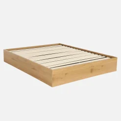 Opbergbed met lattenbodem 160x200cm houtdecor 2-persoons