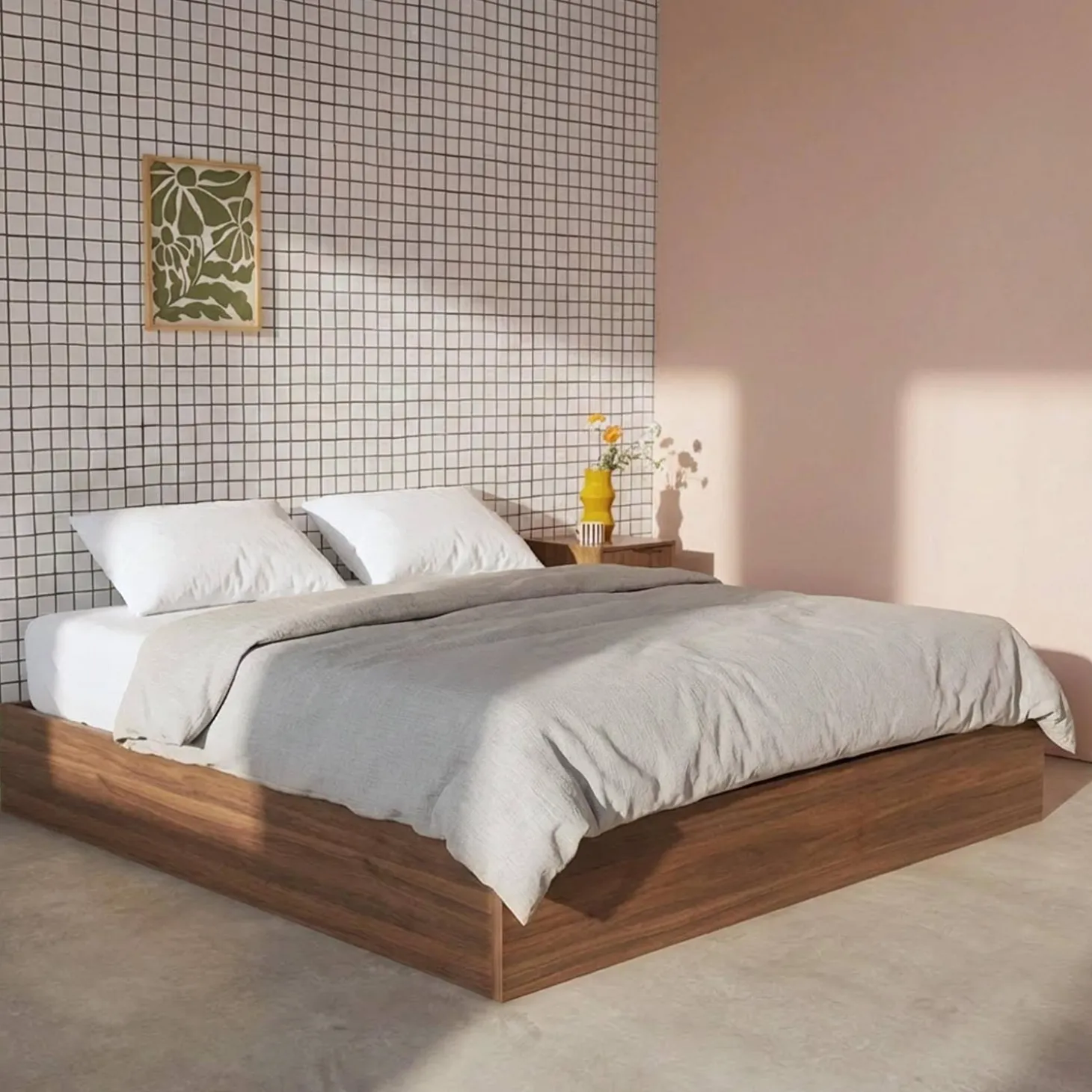 Opbergbed met lattenbodem 160x200cm houtdecor 2-persoons