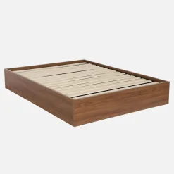Opbergbed met lattenbodem 140x190cm houtdecor 2-persoons