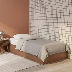 Opbergbed met lattenbodem 90x190cm houtdecor 1-persoons