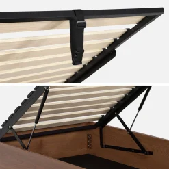 Opbergbed met lattenbodem 90x190cm houtdecor 1-persoons