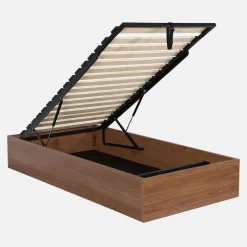 Opbergbed met lattenbodem 90x190cm houtdecor 1-persoons