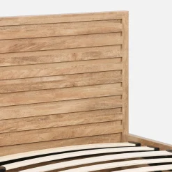 Opbergbed 140x190cm met lattenbodem en hoofdbord houtdecor