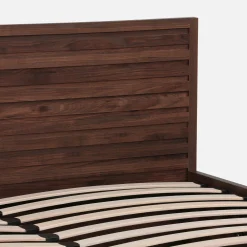Opbergbed 160x200cm met lattenbodem en hoofdbord houtdecor