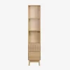 Opbergkolom met houtdecor 3 planken 2 lades