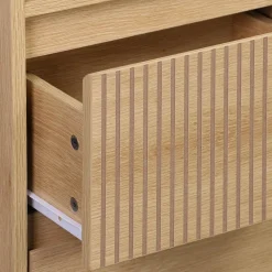 Opbergkolom met houtdecor 3 planken 2 lades