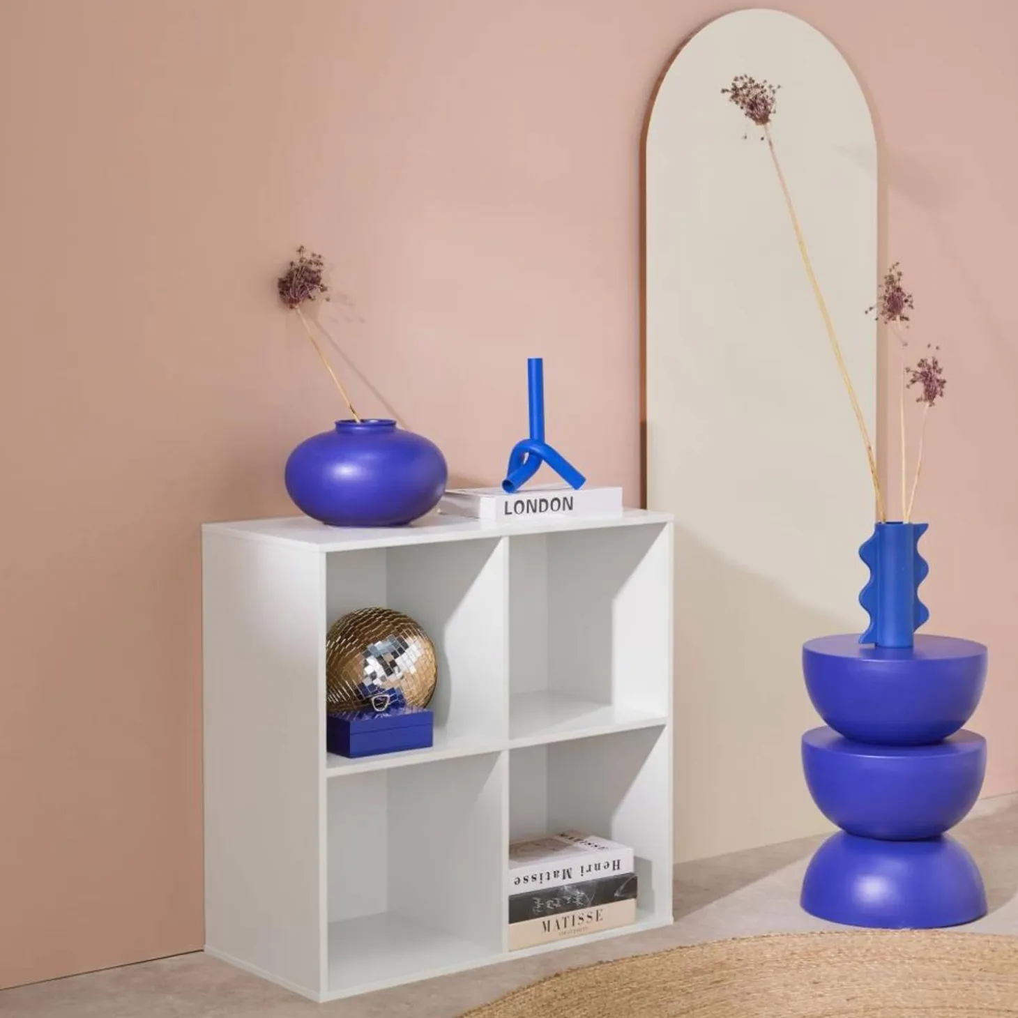 Opbergmodule houtdecor 4 vakken 70cm