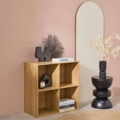 Opbergmodule houtdecor 4 vakken 70cm