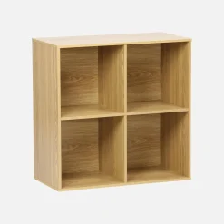 Opbergmodule houtdecor 4 vakken 70cm