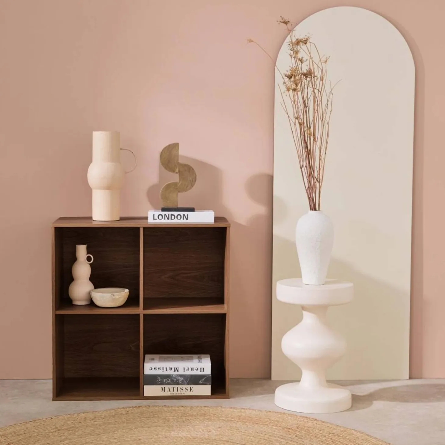 Opbergmodule houtdecor 4 vakken 70cm