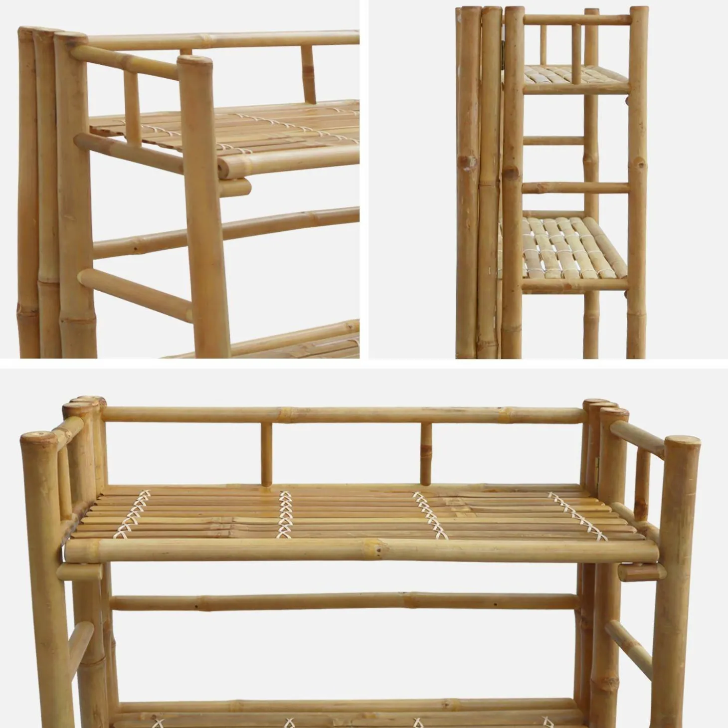 Open kast met 4 niveaus van bamboe 66cm