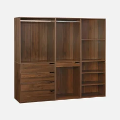 Open kledingkast 3 modulaire modules 4 lades hangruimtes vakken