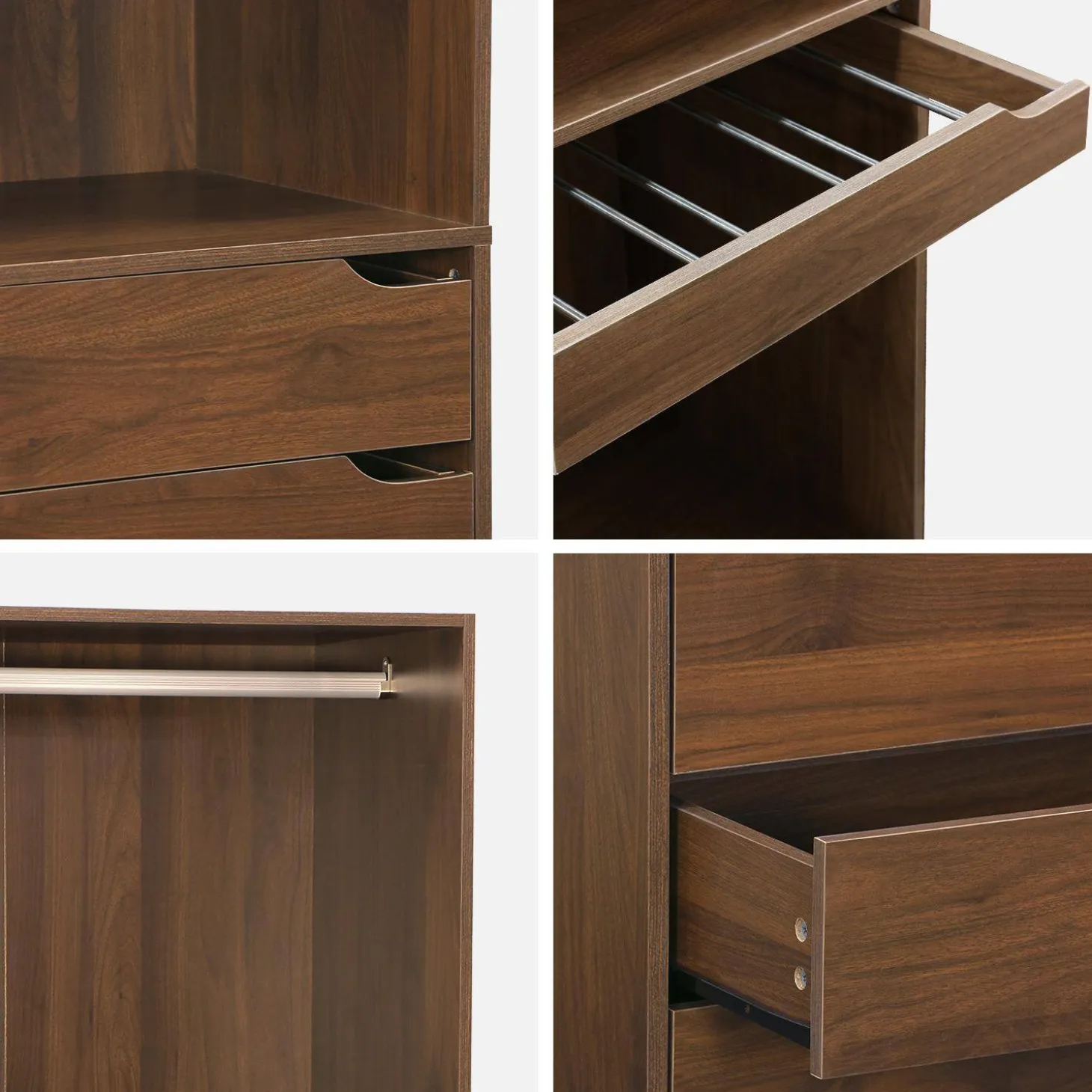 Open kledingkast 4 modulaire modules 9 lades hangruimtes vakken