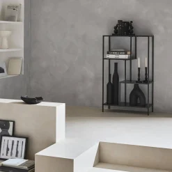 Open wandkast asymmetrisch 4 vakken metaal 69cm