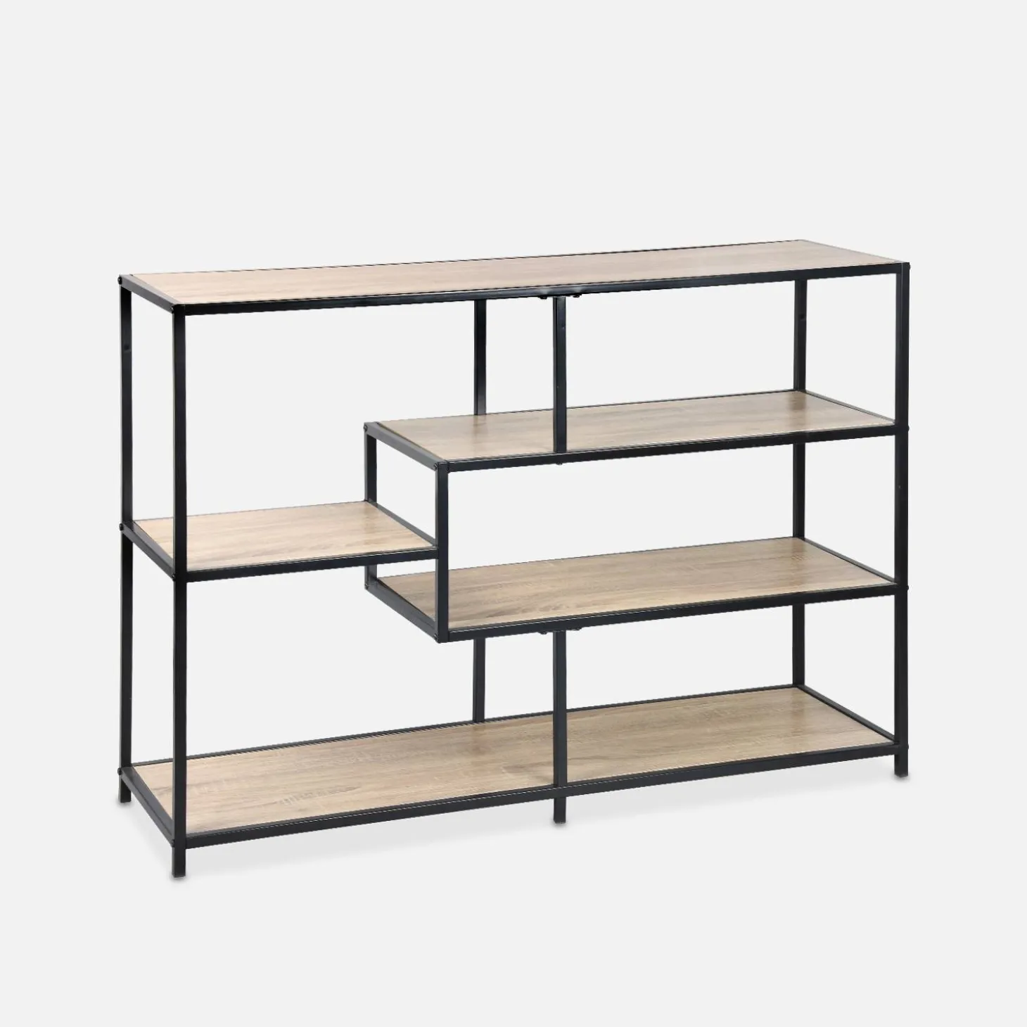 Open wandkast metaal asymmetrisch 5 vakken 114cm