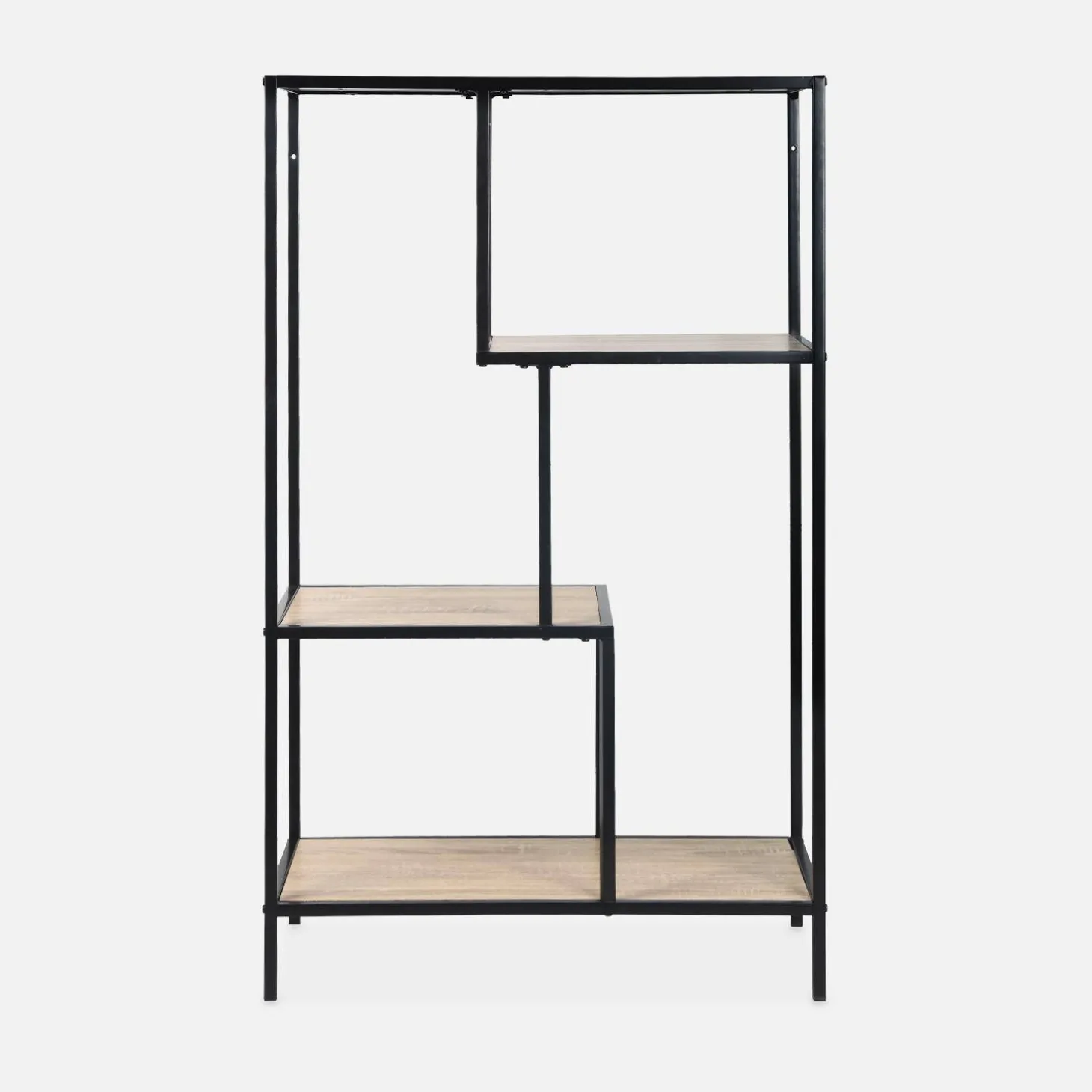 Open wandkast metaal asymmetrisch 4 vakken 69cm