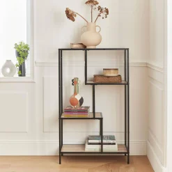 Open wandkast metaal asymmetrisch 4 vakken 69cm