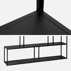 Open wandkast trapvorm 4 niveaus metaal 160cm
