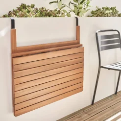 Opklapbare balkontafel hout rechthoekig 70x50cm