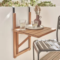 Opklapbare balkontafel hout vierkant 40x40cm