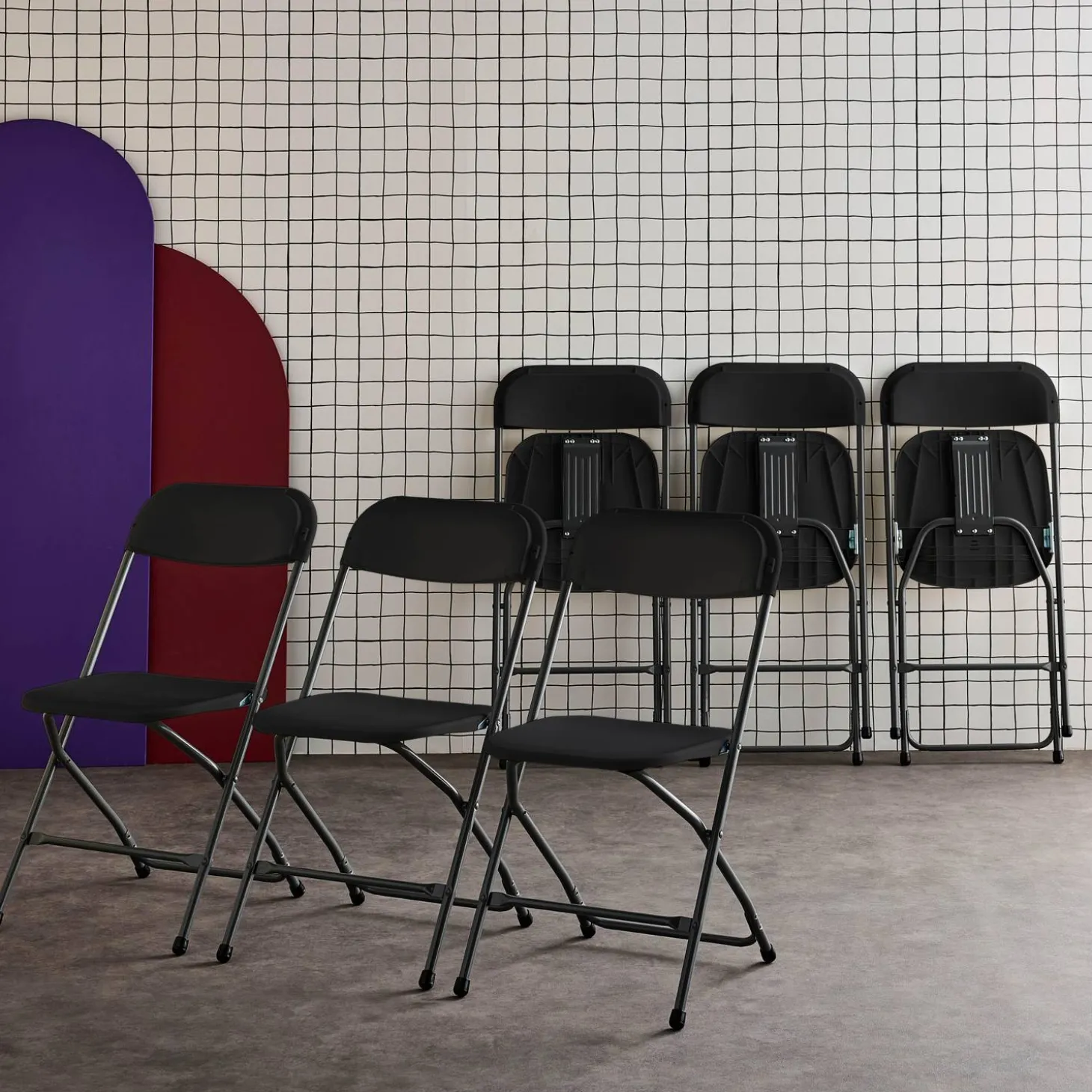 Opklapbare receptie stoel (set van 6)