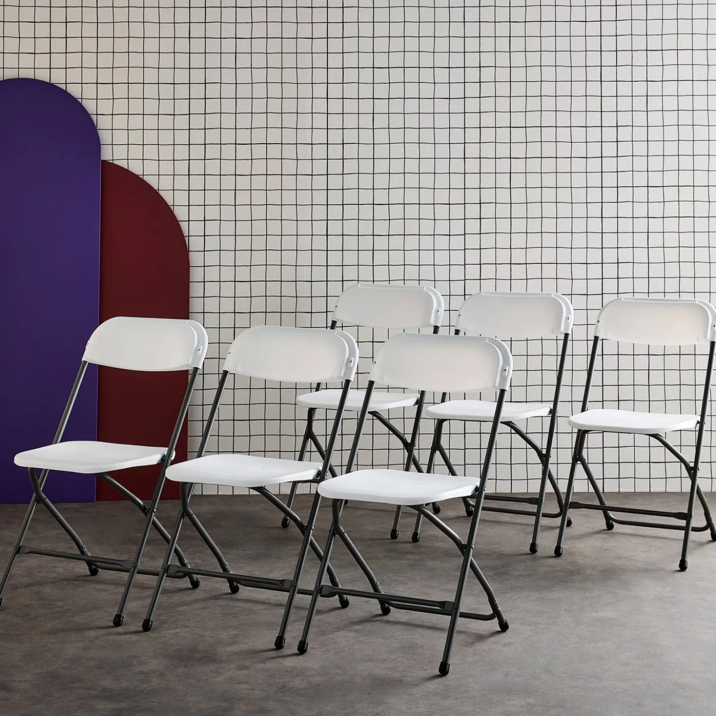 Opklapbare receptie stoel (set van 6)