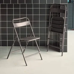 Opklapbare tuinstoelen metaal (set van 2)