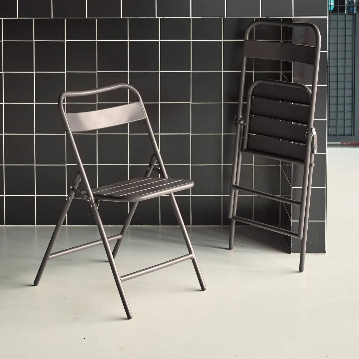 Opklapbare tuinstoelen metaal (set van 2)