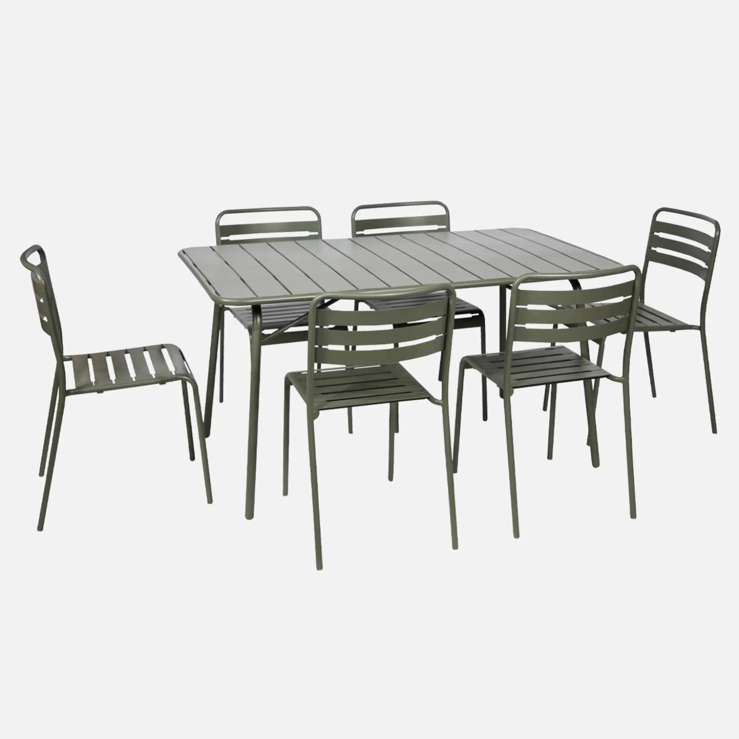 Opklapbare tuintafel met 6 stoelen metaal