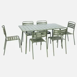 Opklapbare tuintafel met 6 stoelen metaal