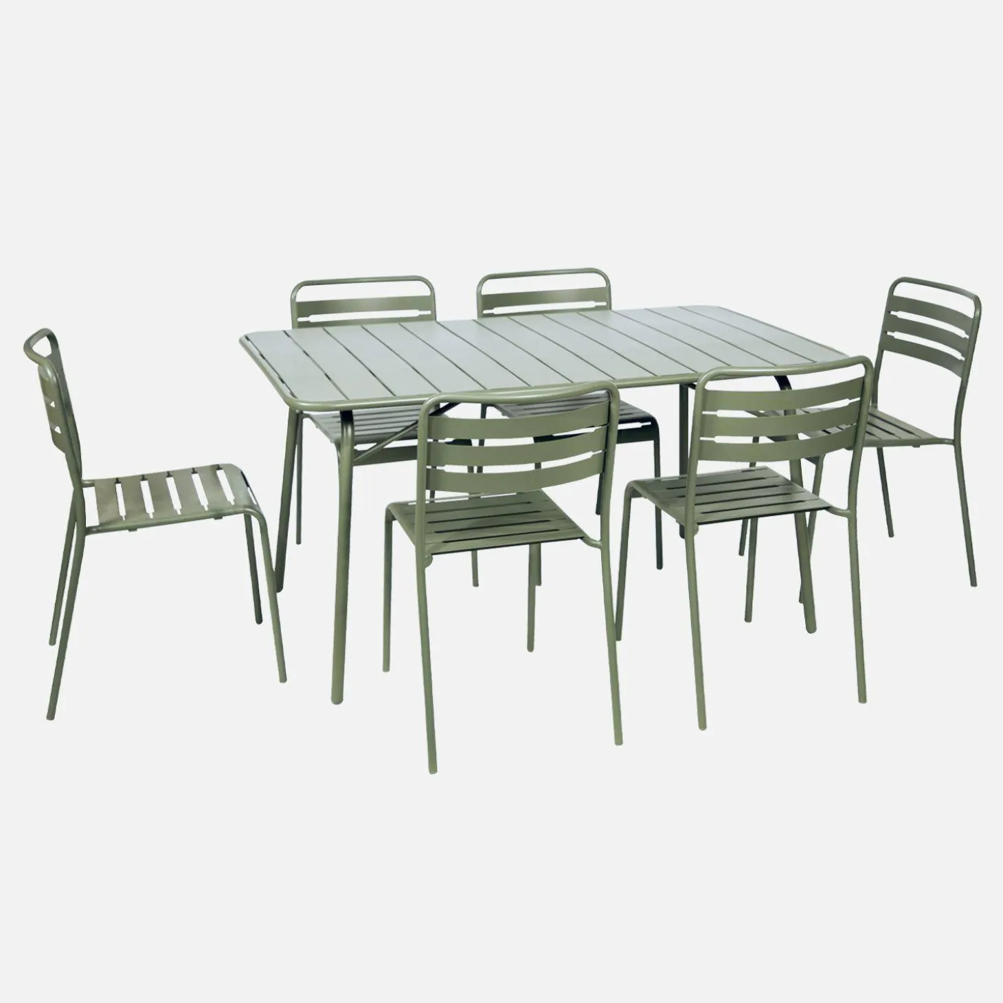 Opklapbare tuintafel met 6 stoelen metaal
