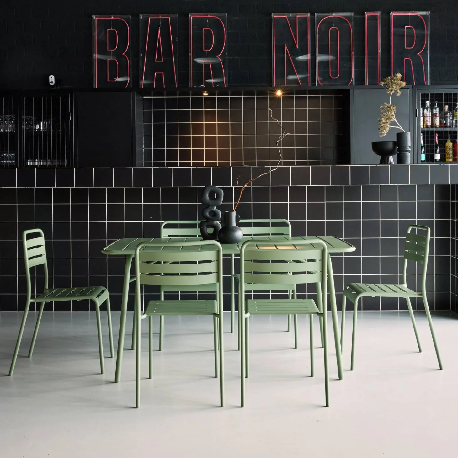 Opklapbare tuintafel met 6 stoelen metaal