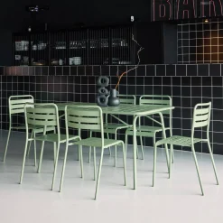 Opklapbare tuintafel met 6 stoelen metaal