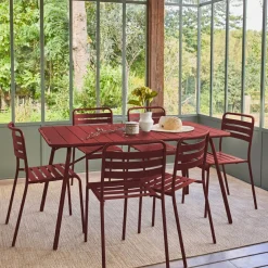 Opklapbare tuintafel met 6 stoelen metaal