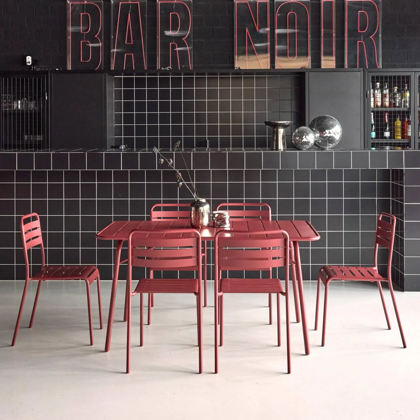 Opklapbare tuintafel met 6 stoelen metaal