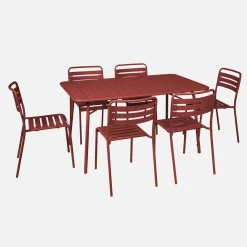 Opklapbare tuintafel met 6 stoelen metaal