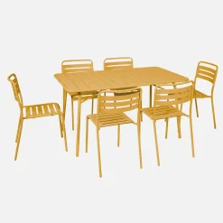 Opklapbare tuintafel met 6 stoelen metaal