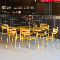Opklapbare tuintafel met 6 stoelen metaal