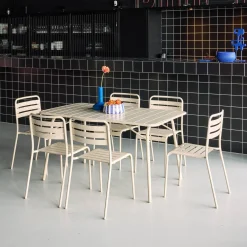 Opklapbare tuintafel met 6 stoelen metaal