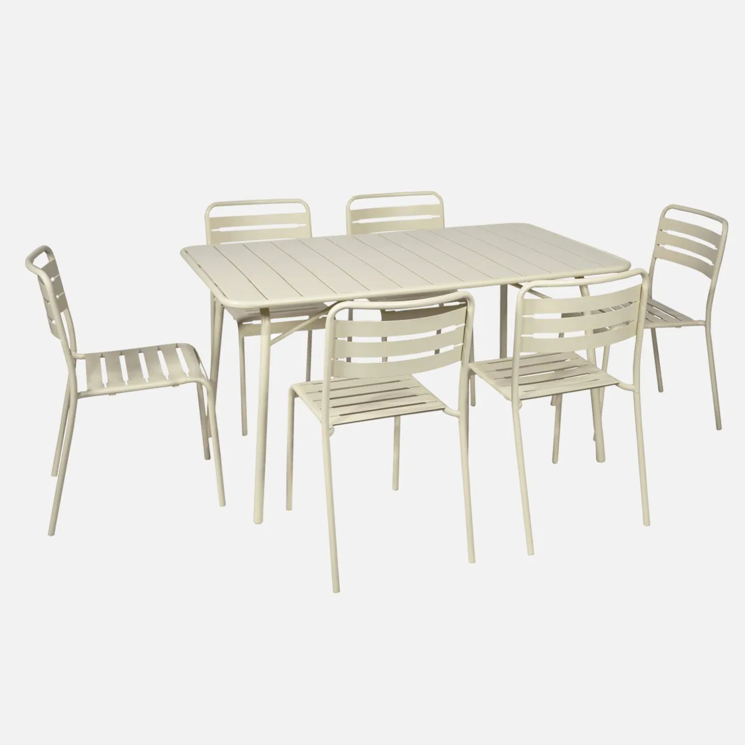 Opklapbare tuintafel met 6 stoelen metaal