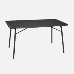 Opklapbare tuintafel + 6 stoelen metaal