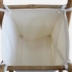 Opvouwbare wasmand van bamboe en stof
