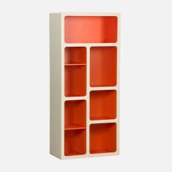 Organische boekenkast met tweekleurig houtdecor 8 vakken