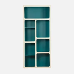 Organische boekenkast met tweekleurig houtdecor 8 vakken